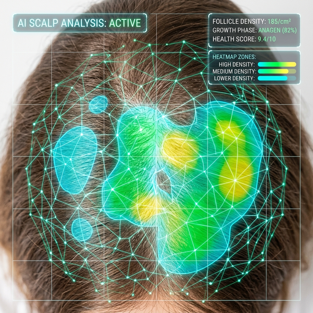 HairLens AI scalp analysis visualization